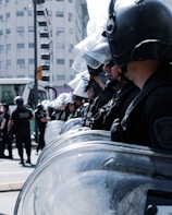 police guarding the street