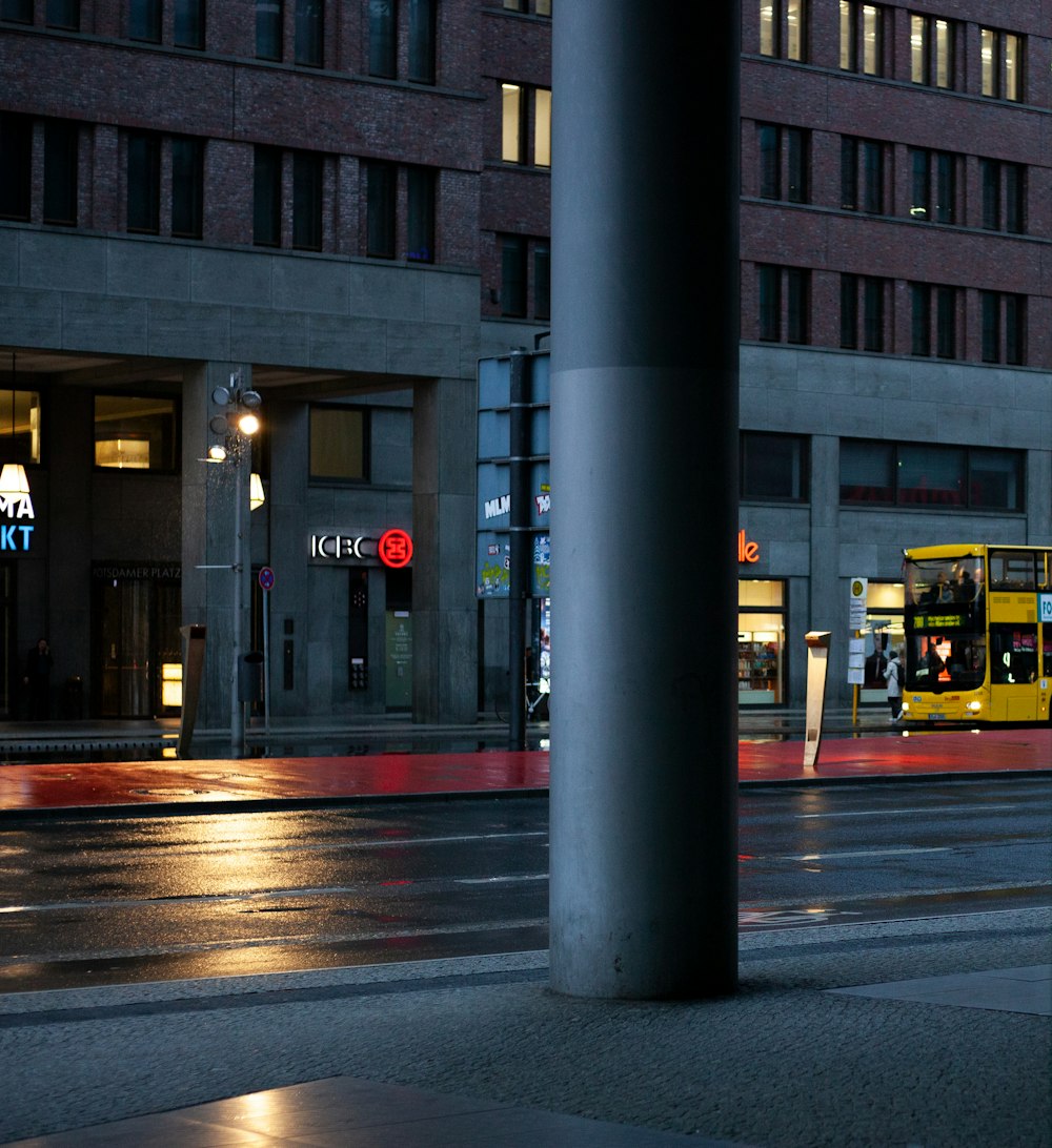 black concrete column beside street