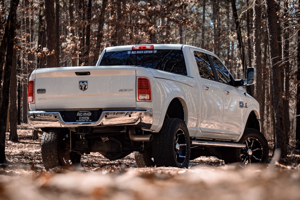 Camioneta blanca de cabina doble Dodge