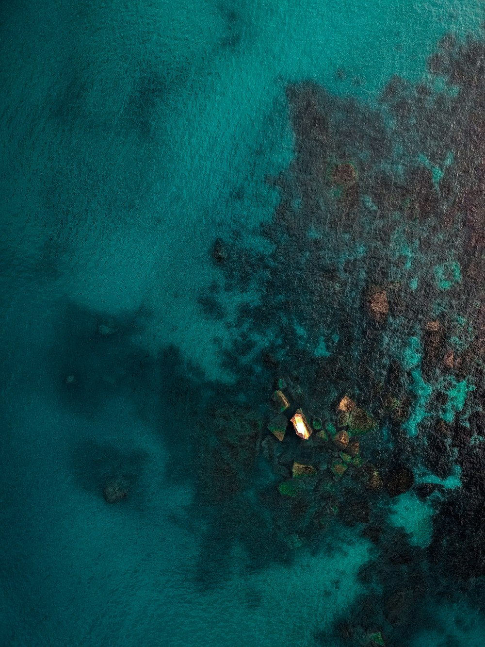 aerial photo of islet