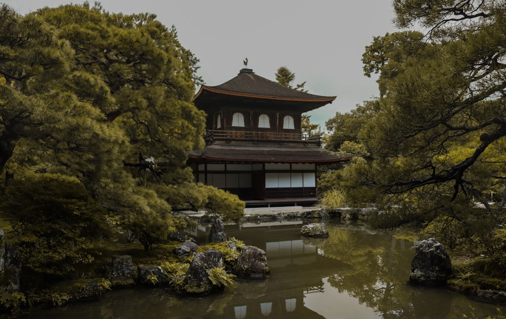 castle surrounded with waters