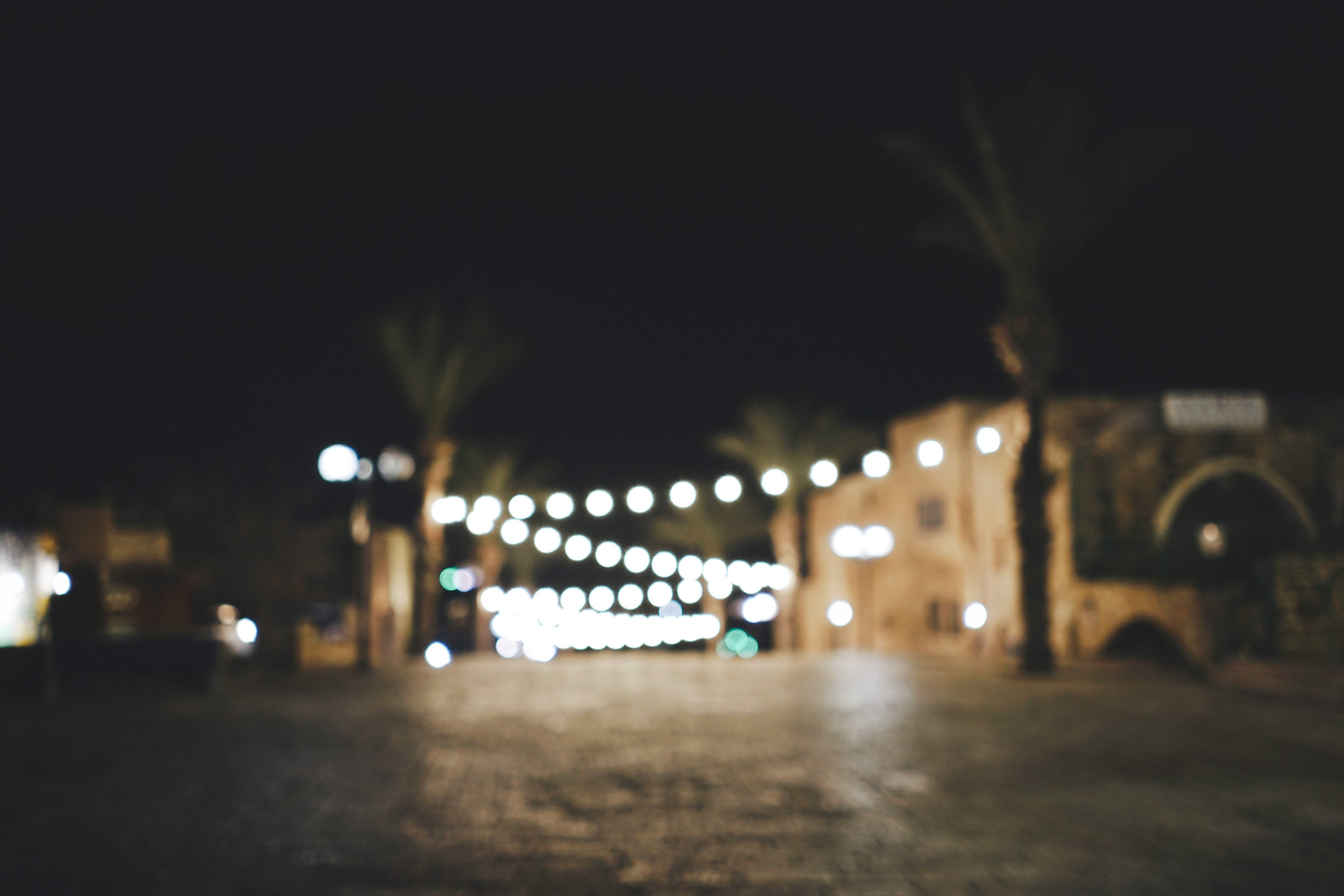 string lights on streets
