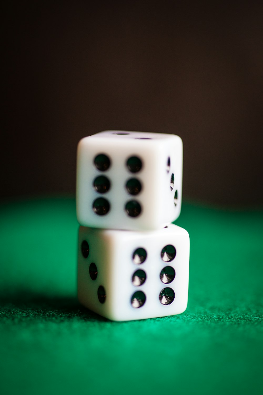 two white-and-black die