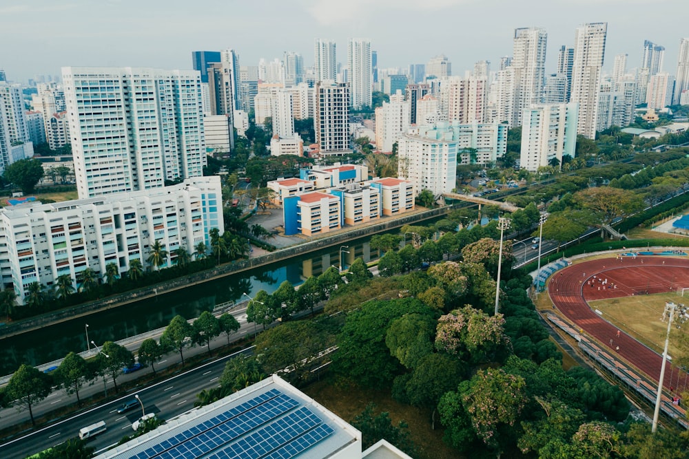 aerial photo of city