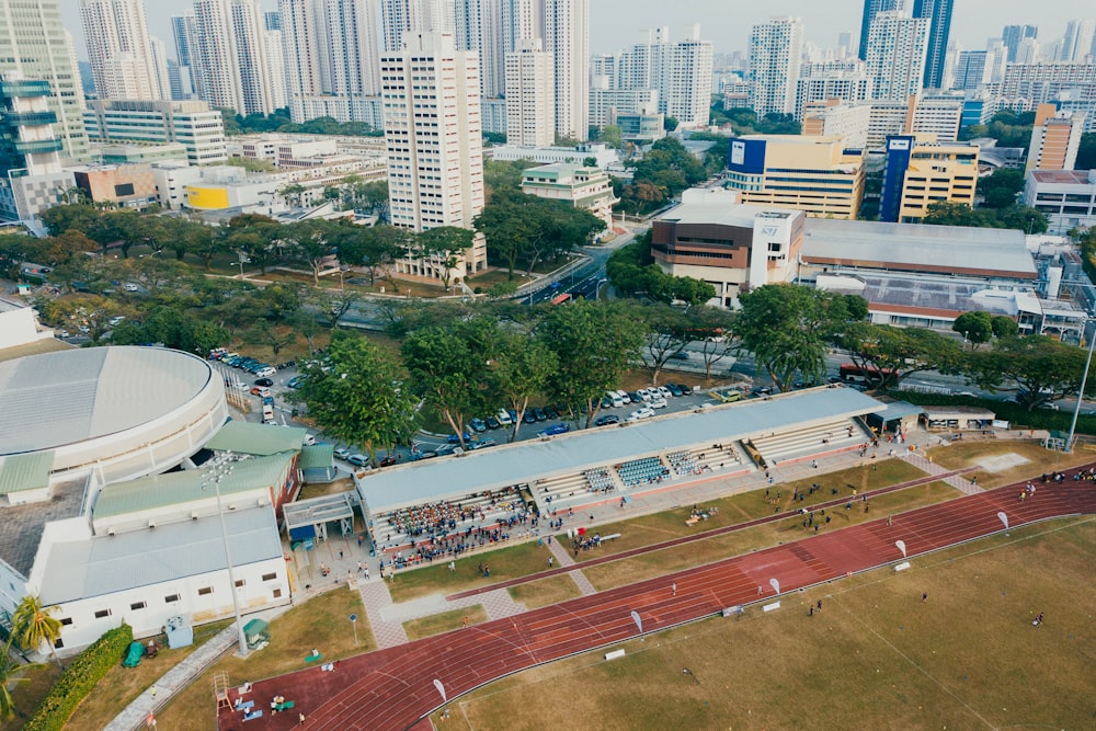 aerial photo of city