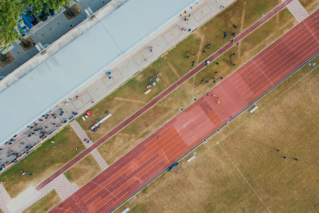 aerial photography of sports field