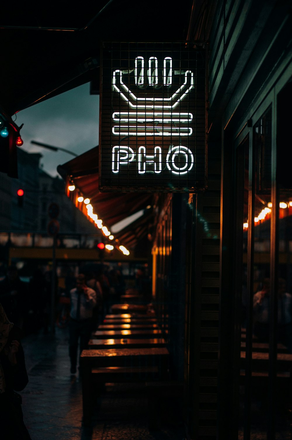 white PHO neon signage