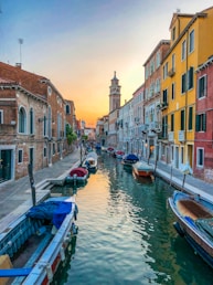 boats on water near buildings