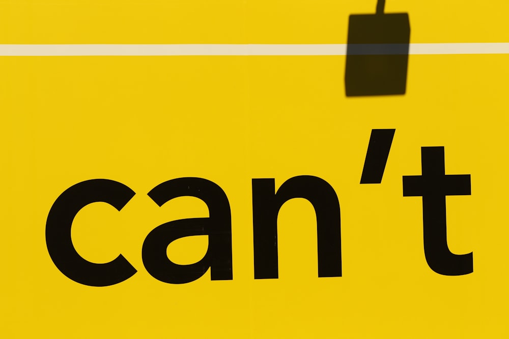 "can't" printed text