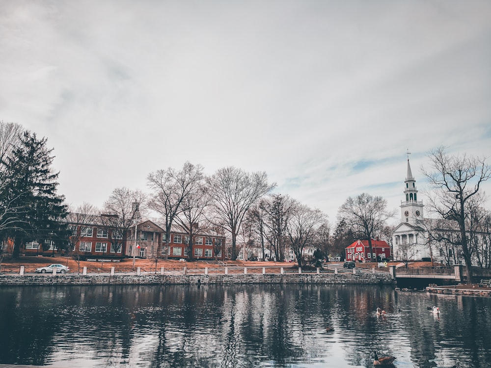 building near body of water