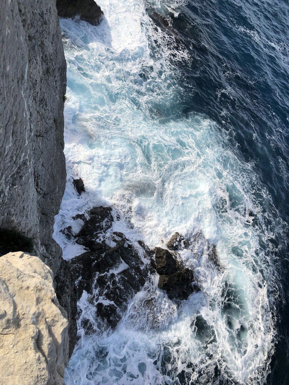 rock island and ocean wave