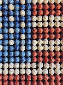 assorted-colored baseball decors