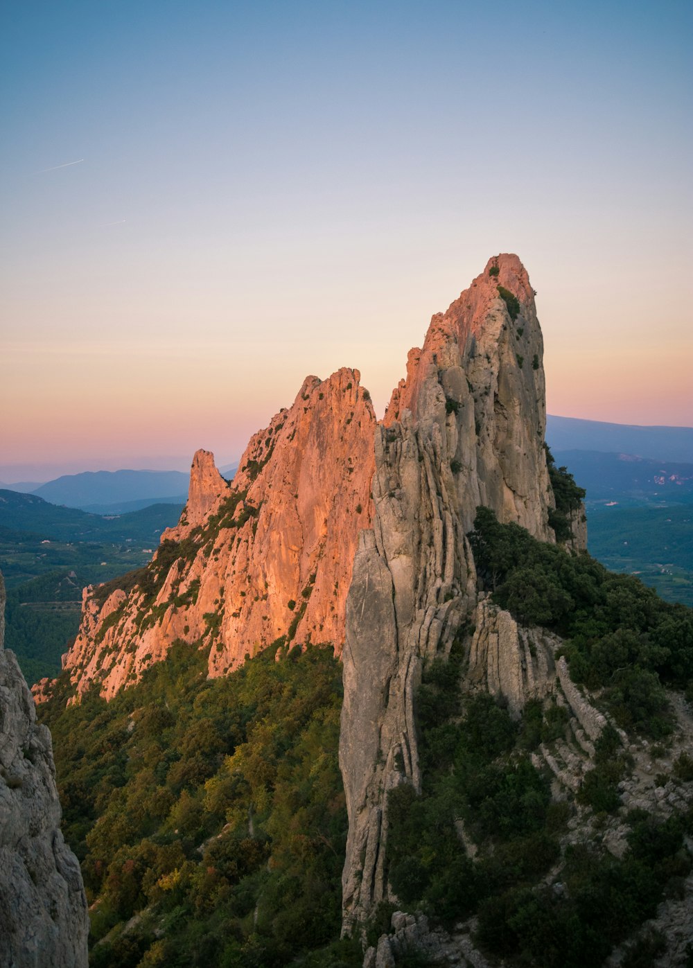 aerial photo of rock formation