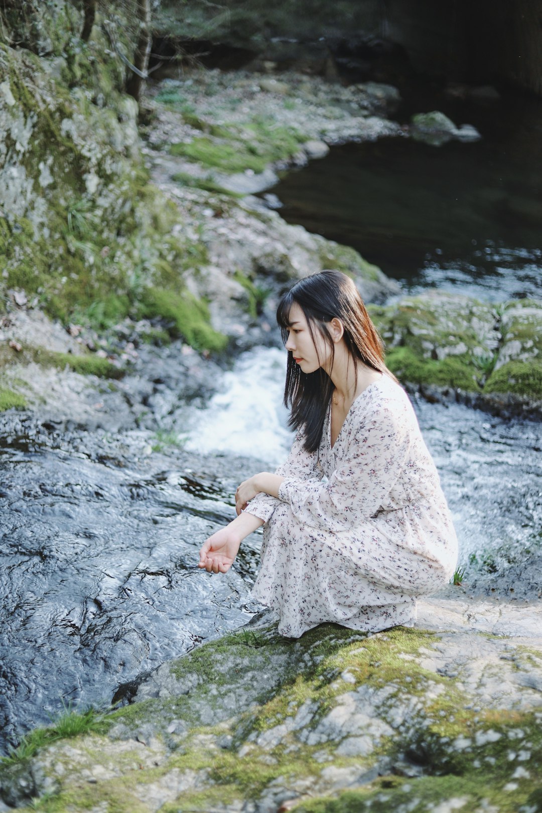 woman on rock