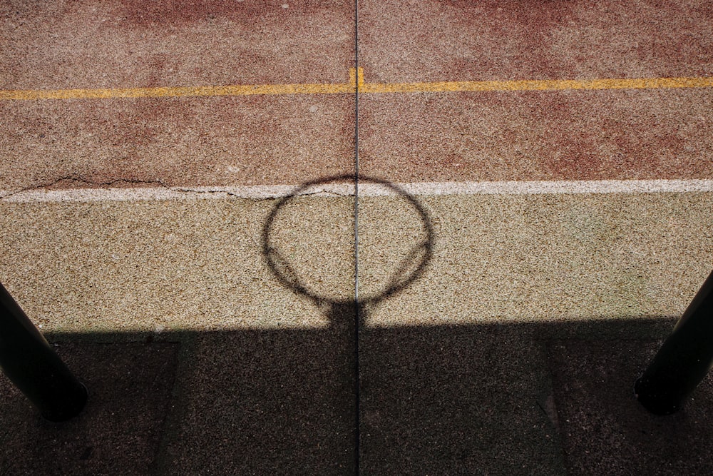 shadow of basketball ring and board