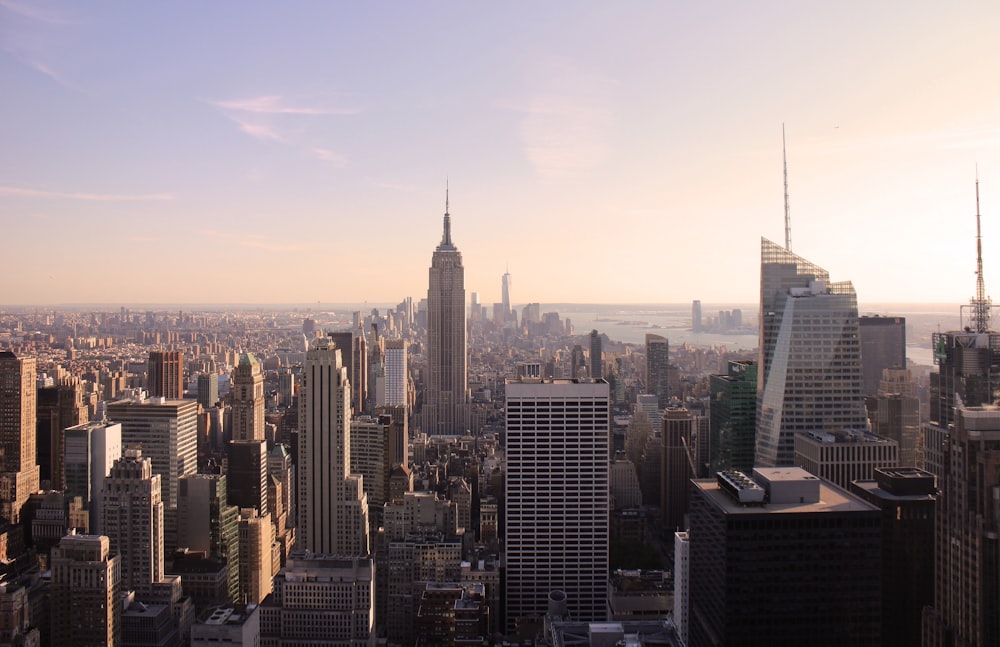 city skyline during golden hour