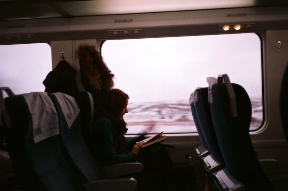 woman reading book