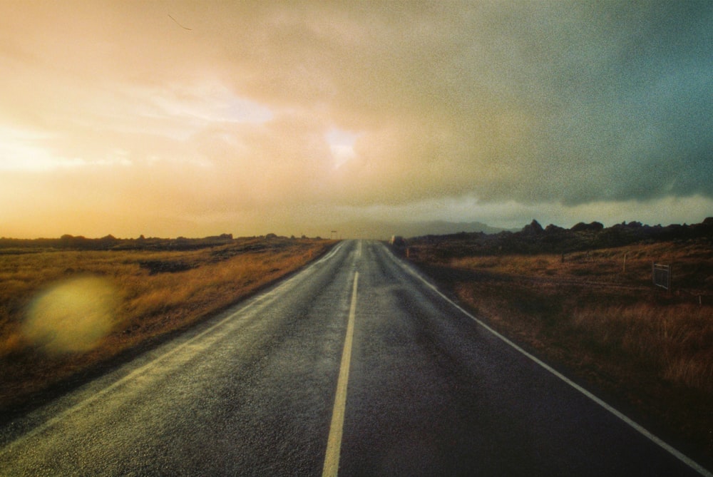 black paved road