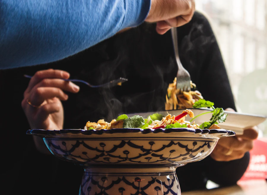 Person eating a healthy meal