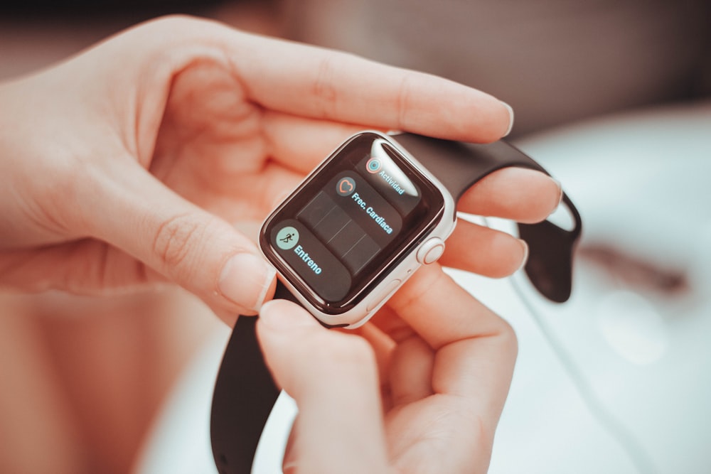 silver smartwatch