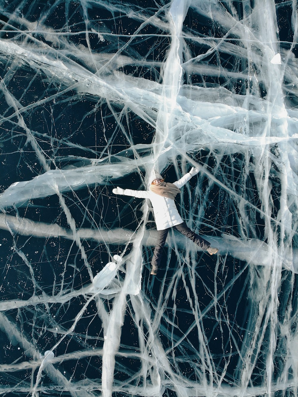 person jumping towards white net