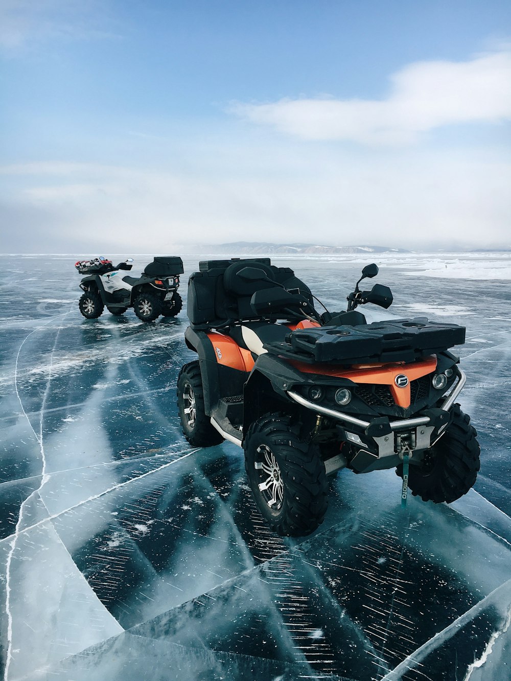 black and red ATV