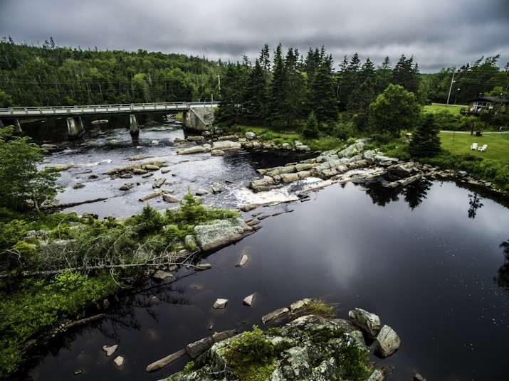 aerial photography of stones in river during daytime