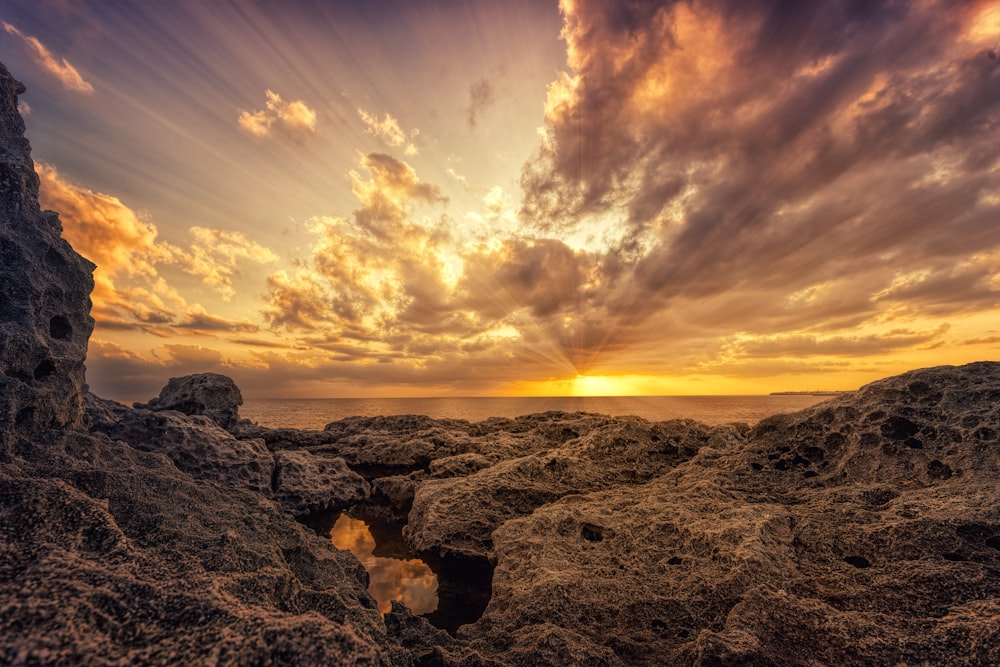 orange rocks during golden hour