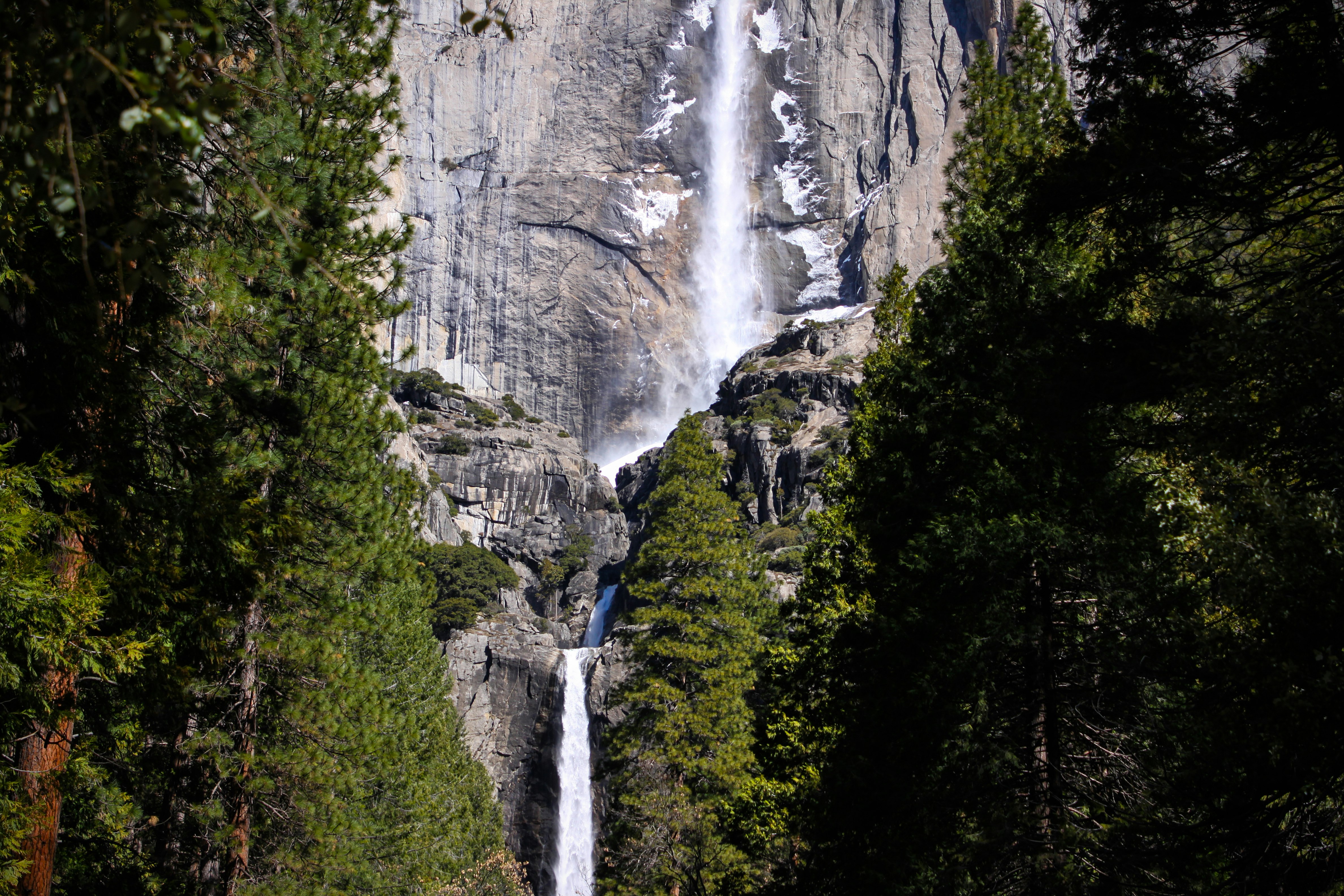 waterfalls on a cliffside