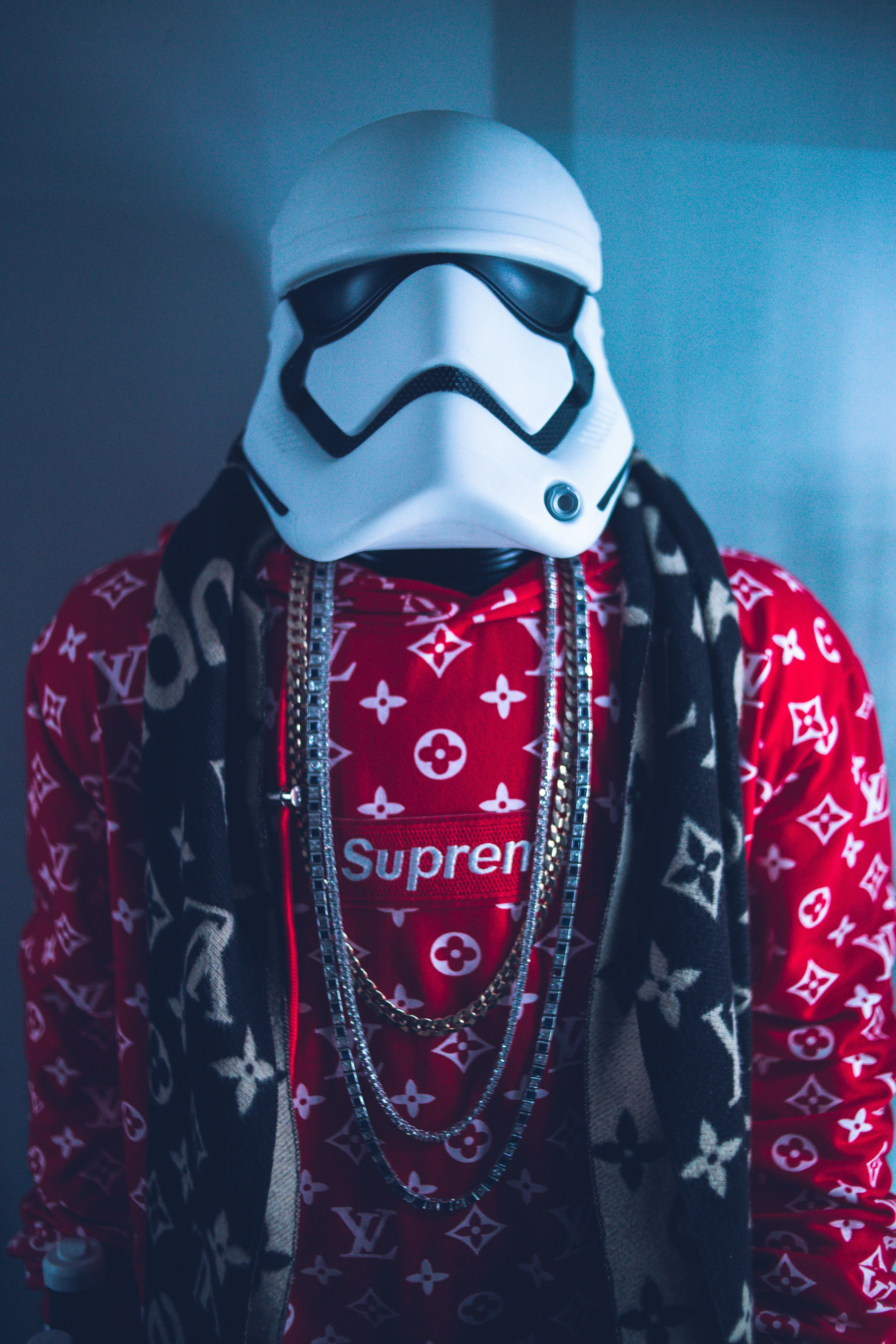 person wearing red Supmere jacket