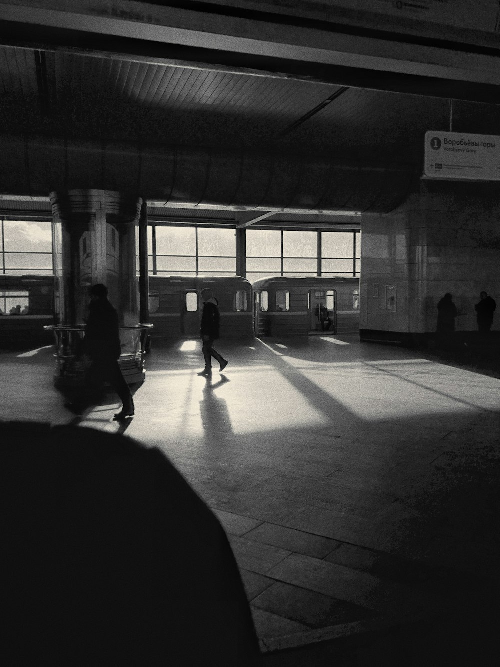 people walking inside building