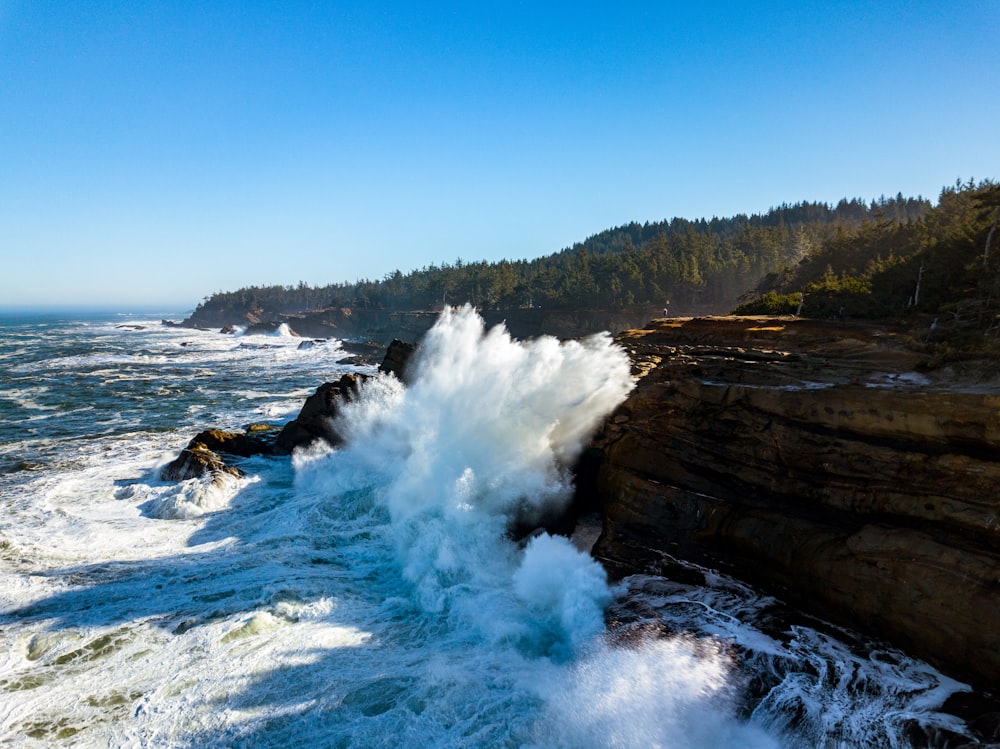 view of a beach and cliff