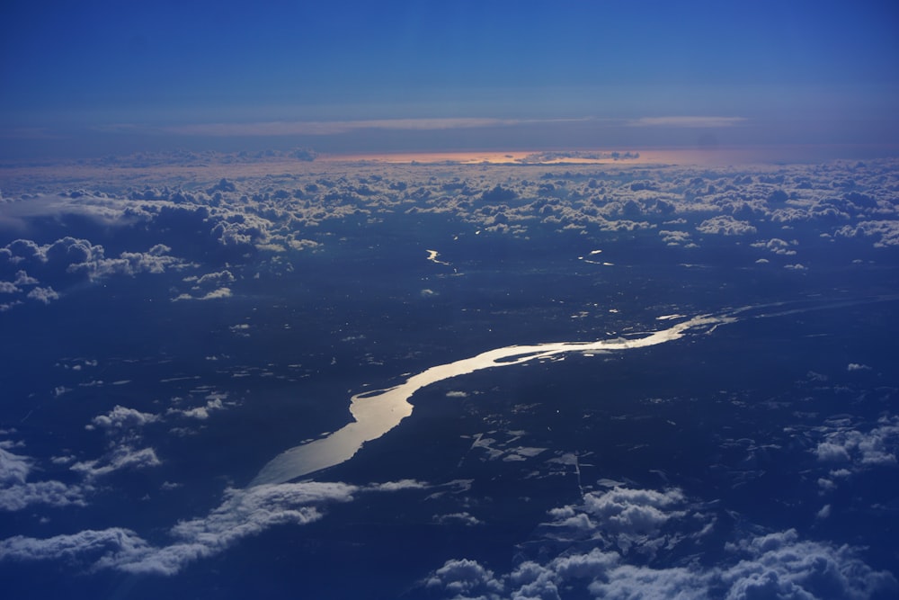 view of a river from the sky