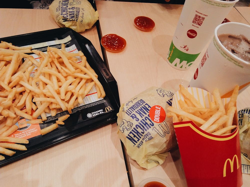 McDonald's fries, coke and burger.