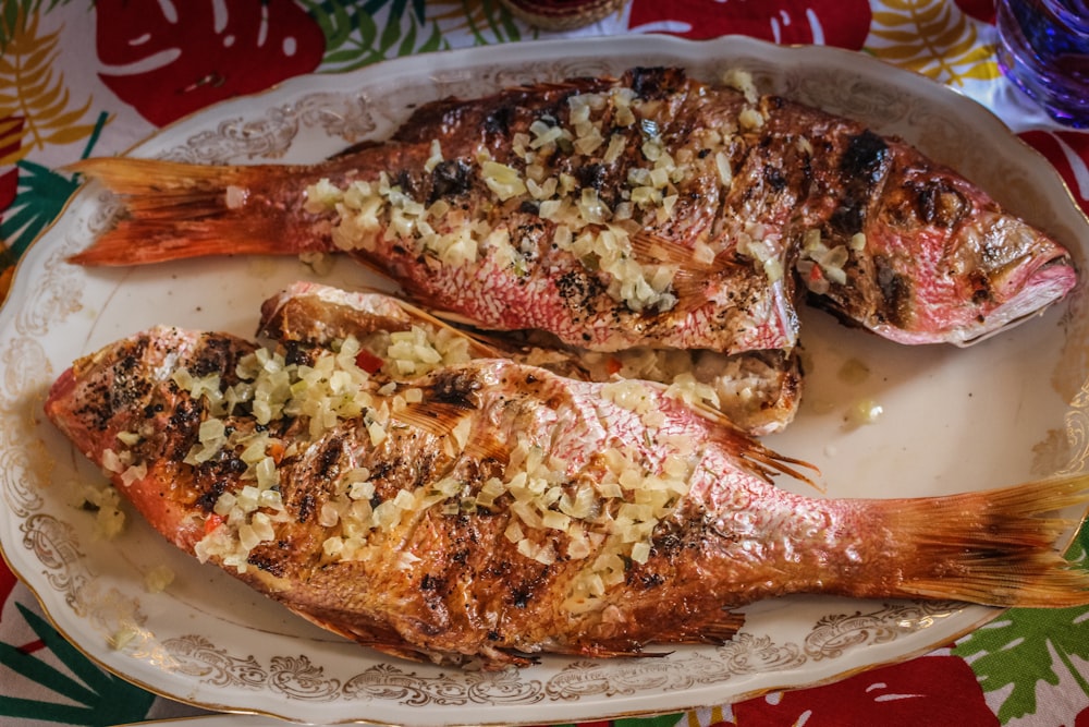 two fried fishes