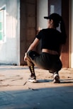 woman in a black gym clothes