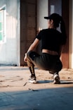 woman in a black gym clothes
