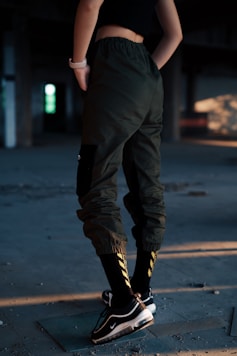 person wearing black pants