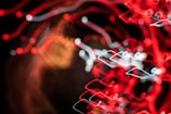 An abstract visual of sound waves and colorful lights.