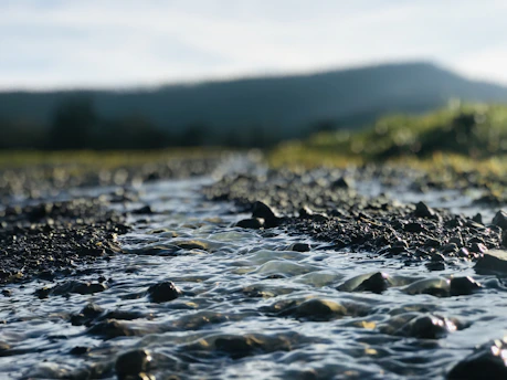 water flowing on river