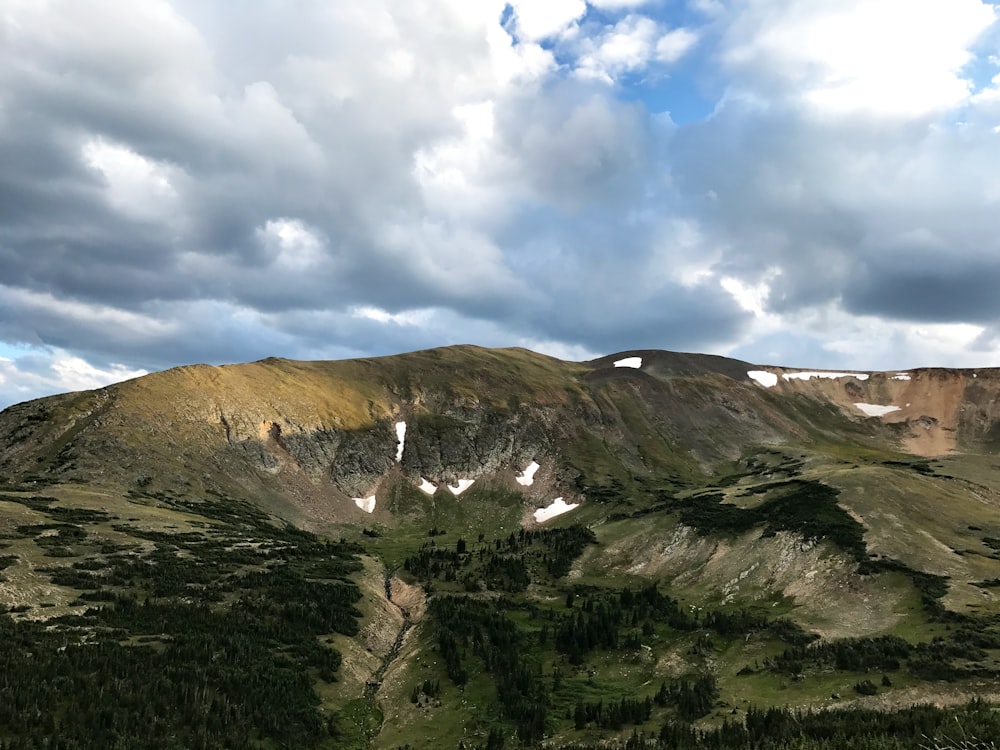 aerial photography of mountain