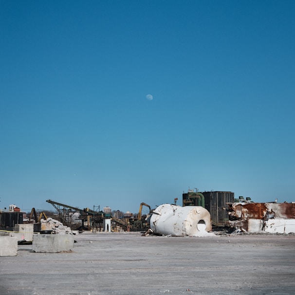 A view of a factory site ready for dismantling.