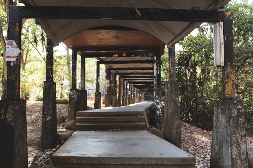 gray concrete stair