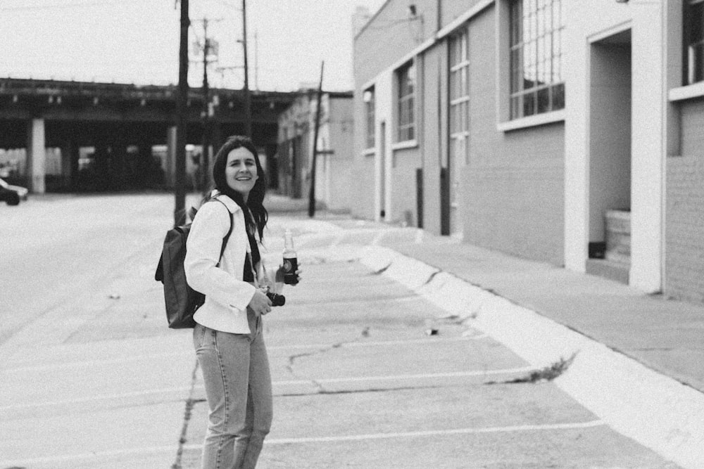 woman carrying backpack