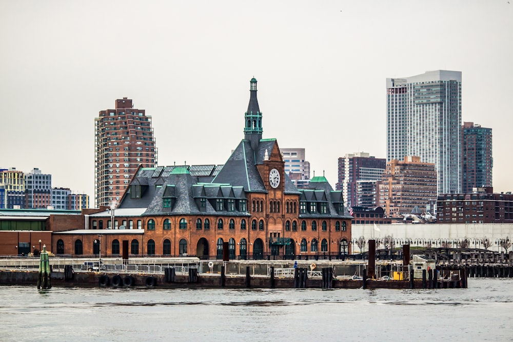 skyline view of building with clock