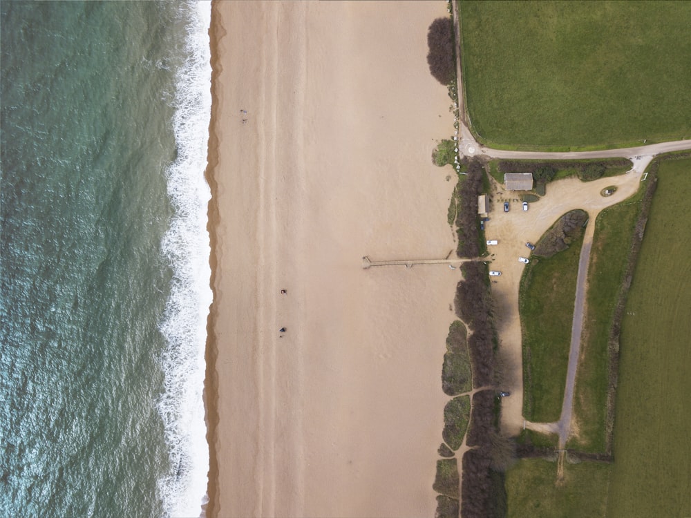 aerial photography of seashore