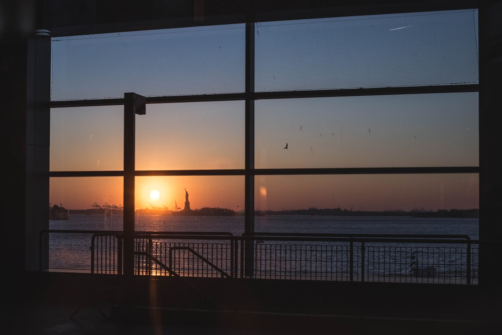 glass window during golden hour