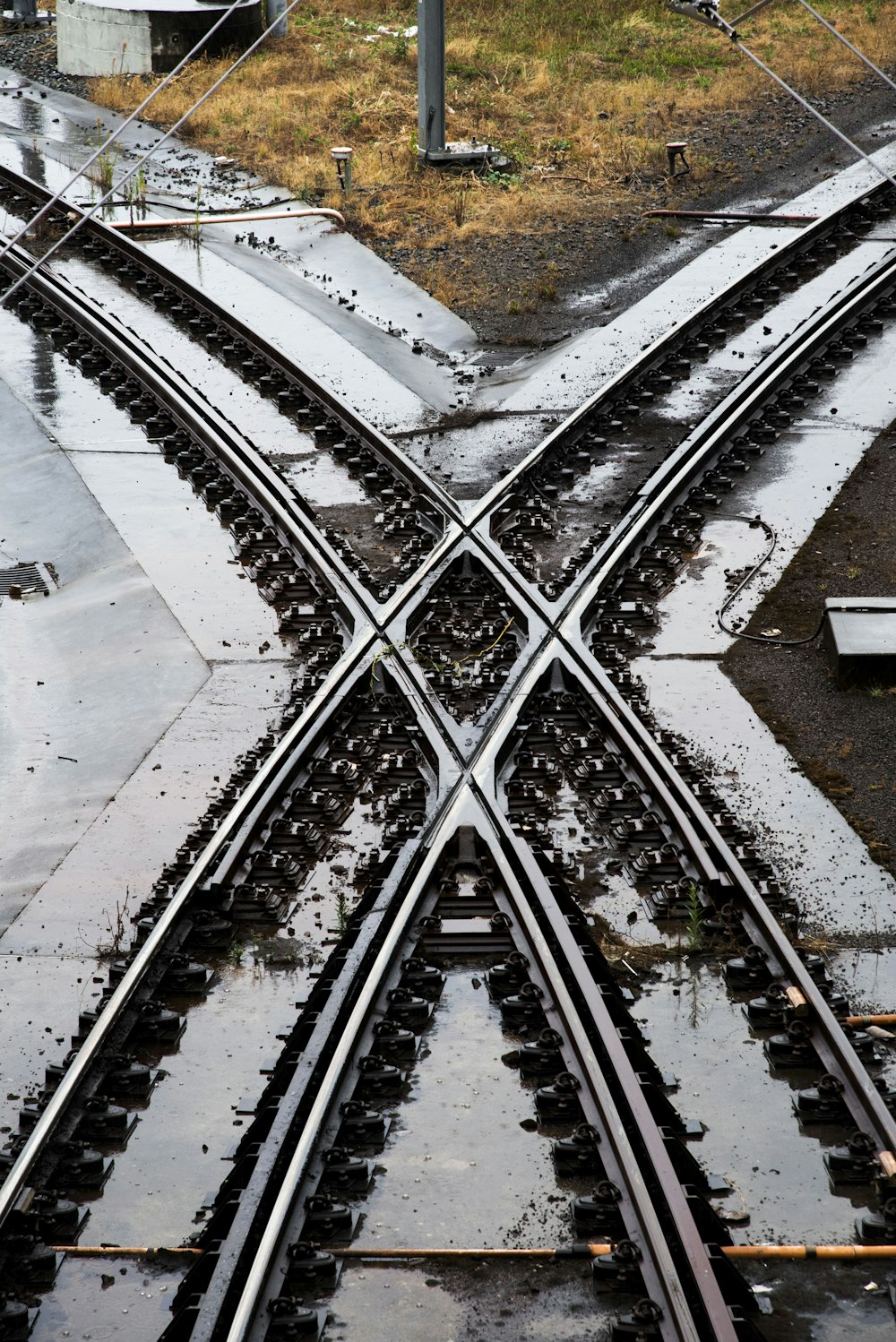 Croisement de deux voies ferrées