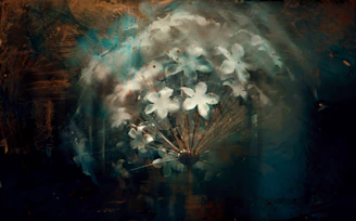 Colorful floral digital artwork with delicate brush strokes.