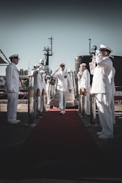 men standing while salute